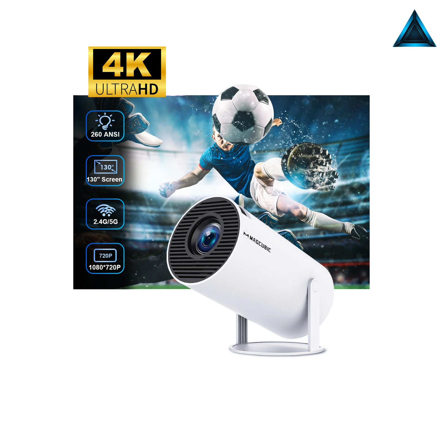 Proyector Portátil 4K Magcubic - HY300 PRO , 180° Flexible, BT 5.0, Cine en Casa