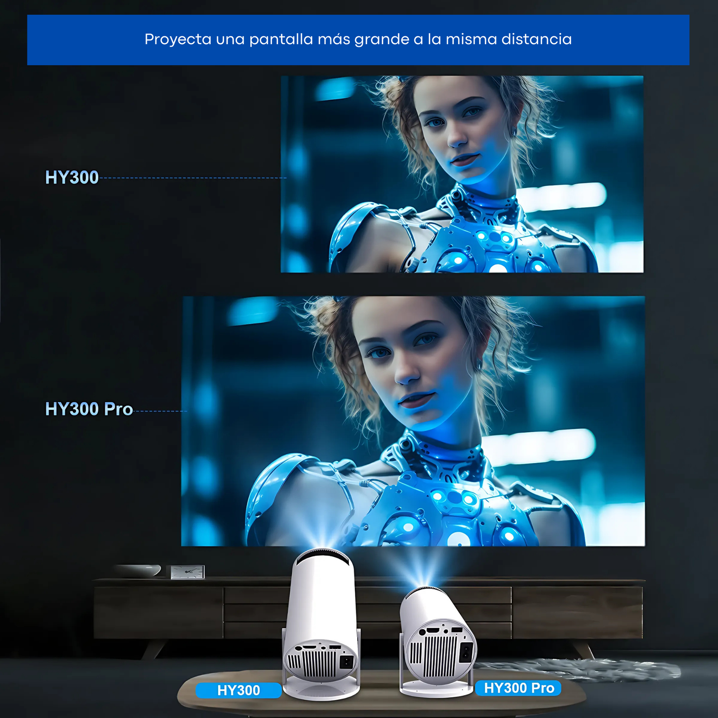 Proyector Portátil 4K Magcubic - HY300 PRO , 180° Flexible, BT 5.0, Cine en Casa